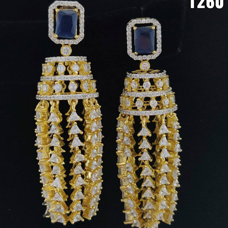 Vivah Creations Gold Plated AD Stone Dangler Earrings