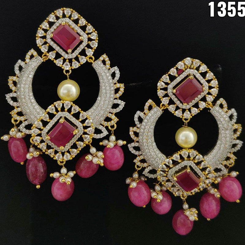 Vivah Creations Gold Plated AD Stone Dangler Earrings