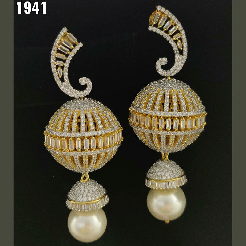 Vivah Creations Gold Plated AD Stone Dangler Earrings