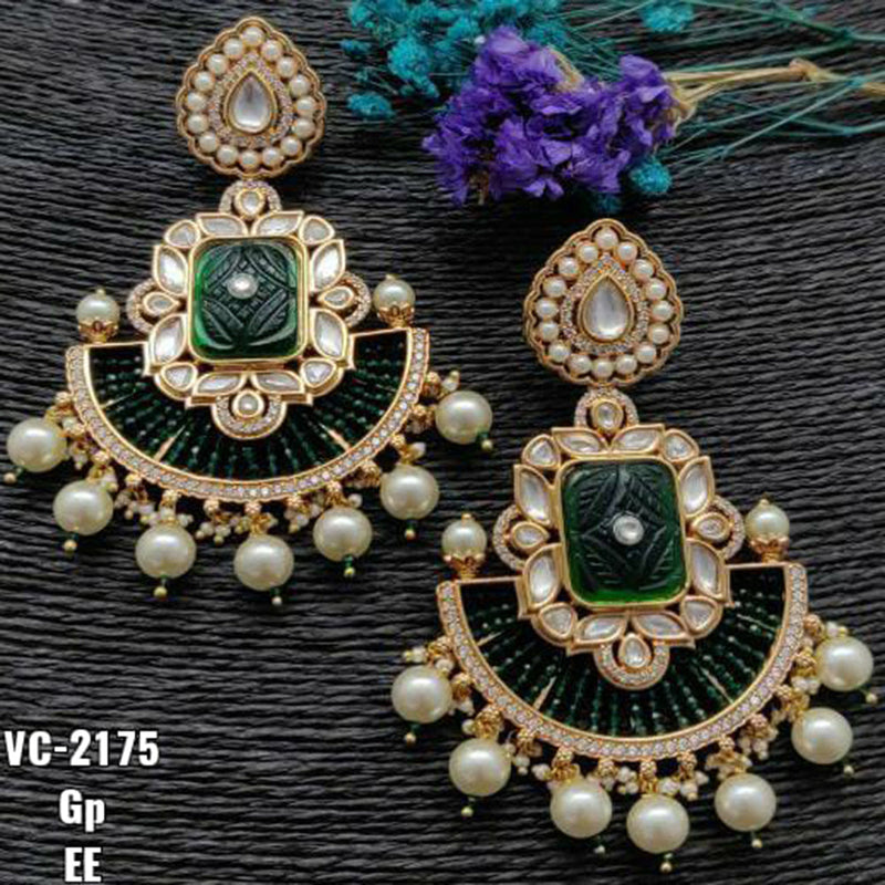 Vivah Creations Gold Plated AD Stone Dangler Earrings