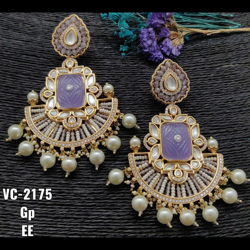 Vivah Creations Gold Plated AD Stone Dangler Earrings