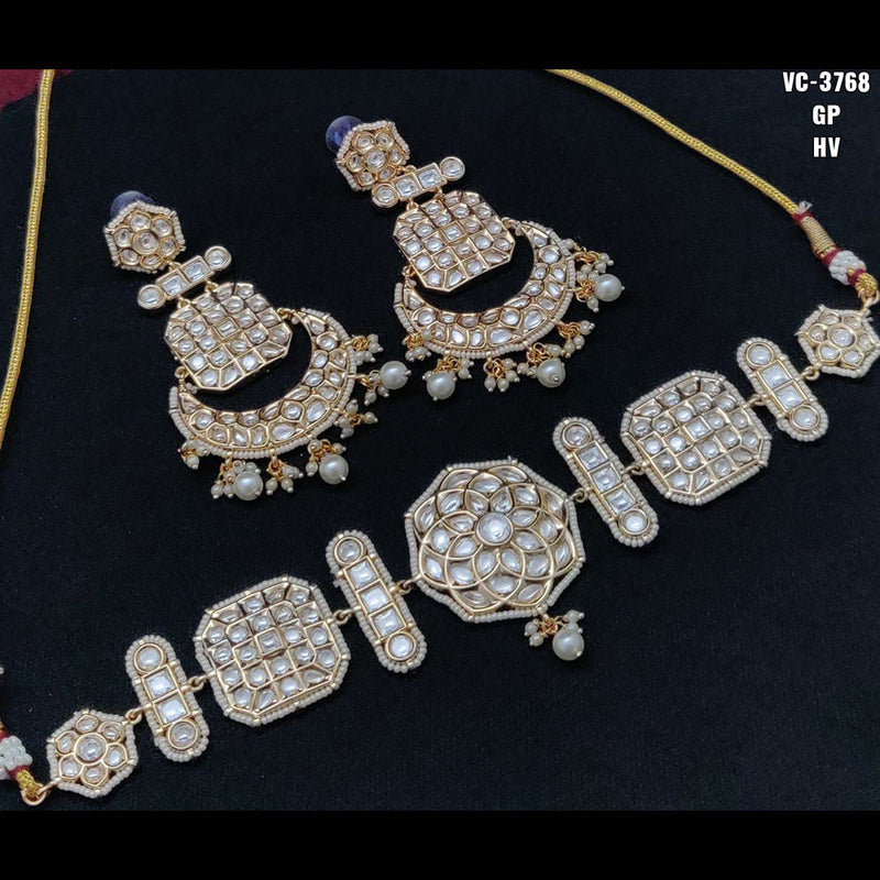 Vivah Creations Gold Plated Kundan Stone Choker Necklace Set