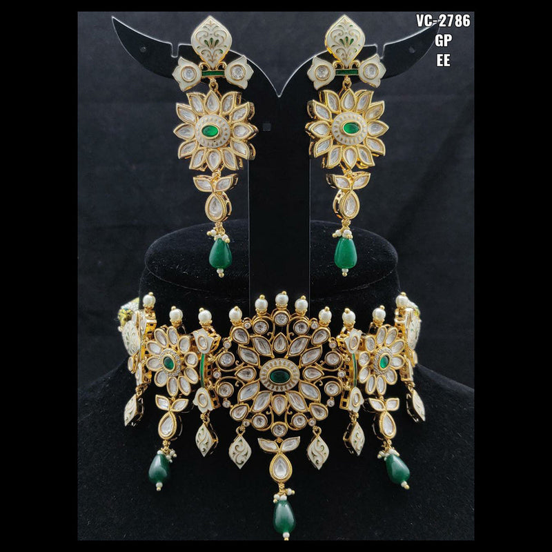 Vivah Creations Gold Plated Kundan Stone Choker Necklace Set