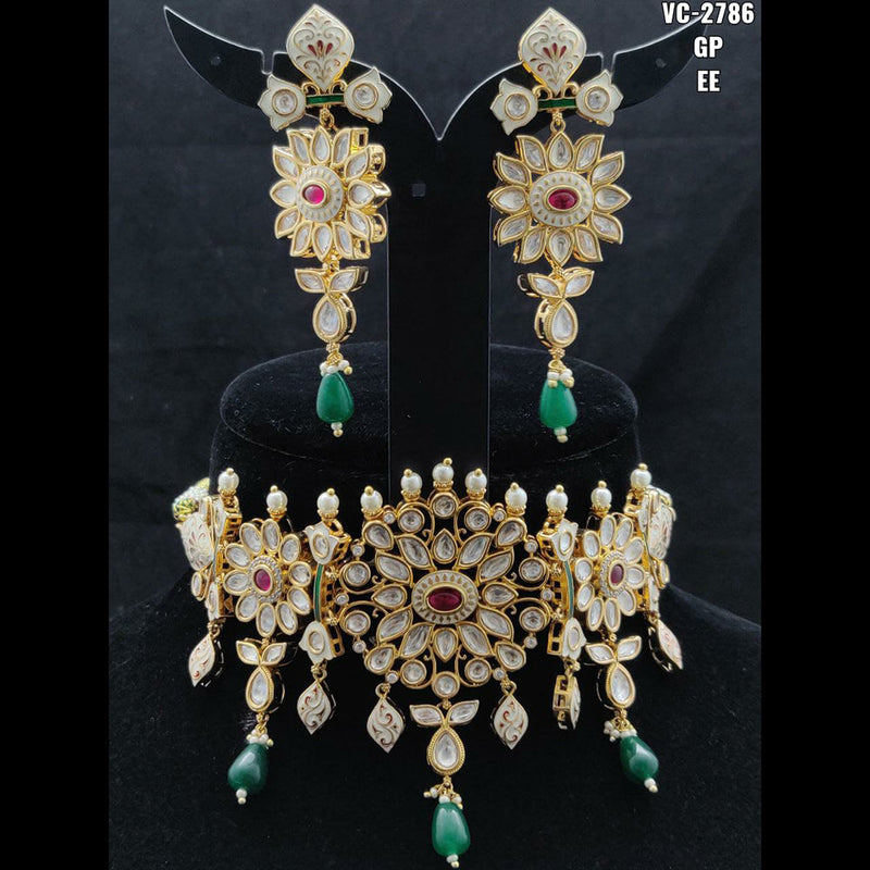 Vivah Creations Gold Plated Kundan Stone Choker Necklace Set