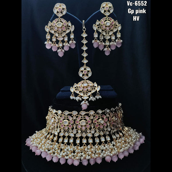 Vivah Creations Gold Plated Kundan & Beads Necklace Set