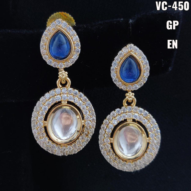 Vivah Creations Gold Plated AD Stone  Dangler Earrings