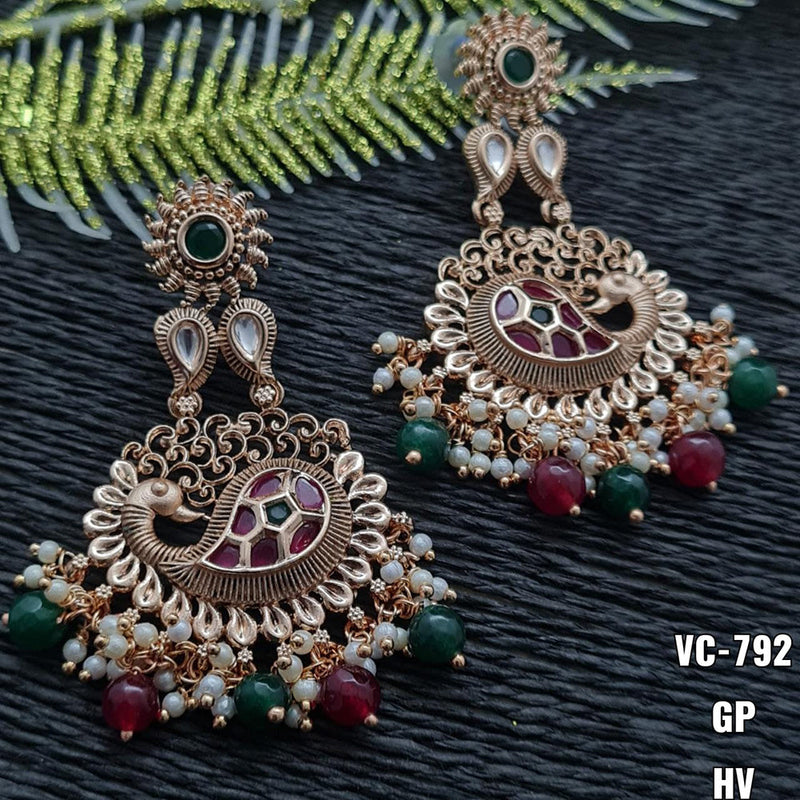 Vivah Creations Gold Plated Dangler Earrings