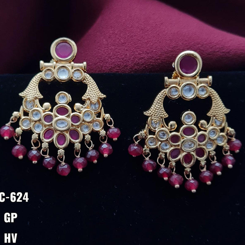 Vivah Creations Gold Plated Dangler Earrings