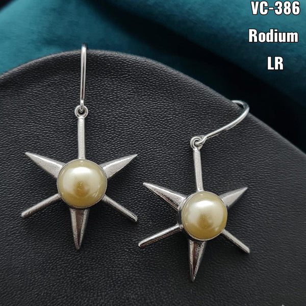 Vivah Creations Silver Plated Designer Dangler Earrings