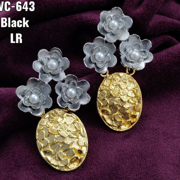 Vivah Creations 2 Tone Plated Designer Dangler Earrings