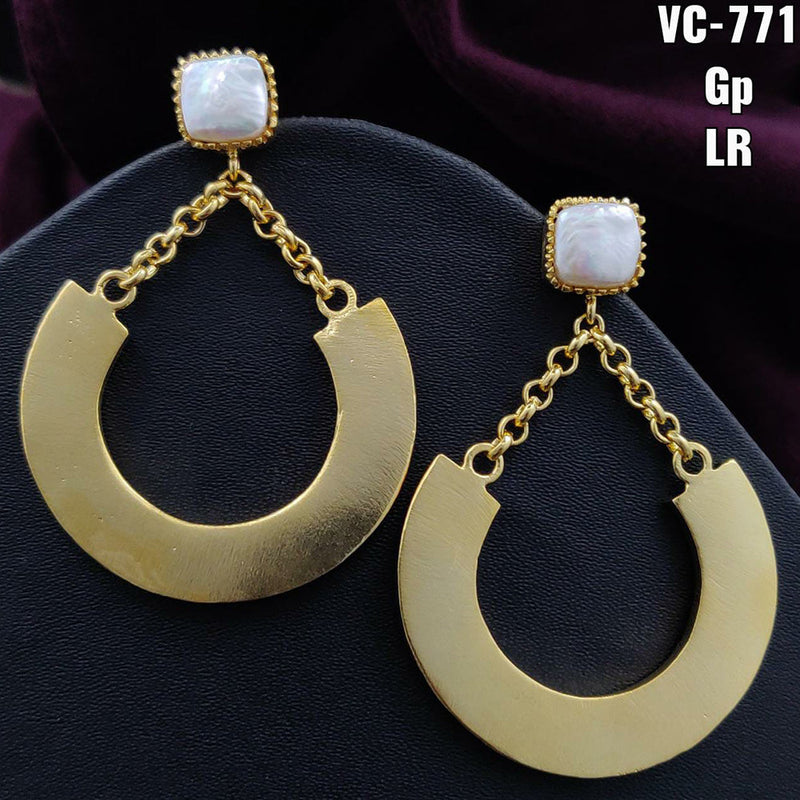 Vivah Creations Gold Plated Designer Dangler Earrings