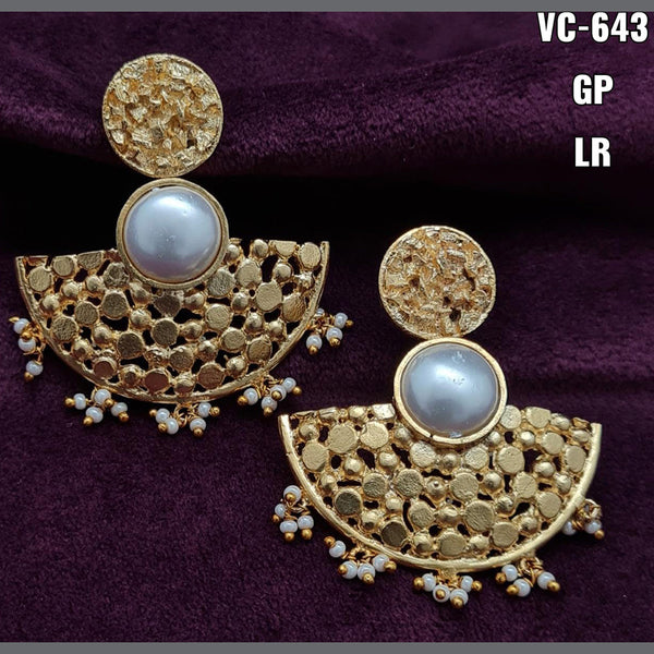 Vivah Creations Gold Plated Designer Dangler Earrings