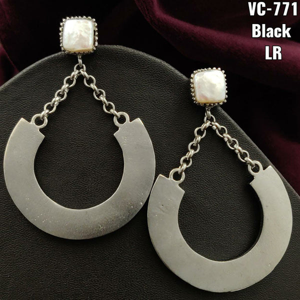 Vivah Creations Oxidised Plated Designer Dangler Earrings