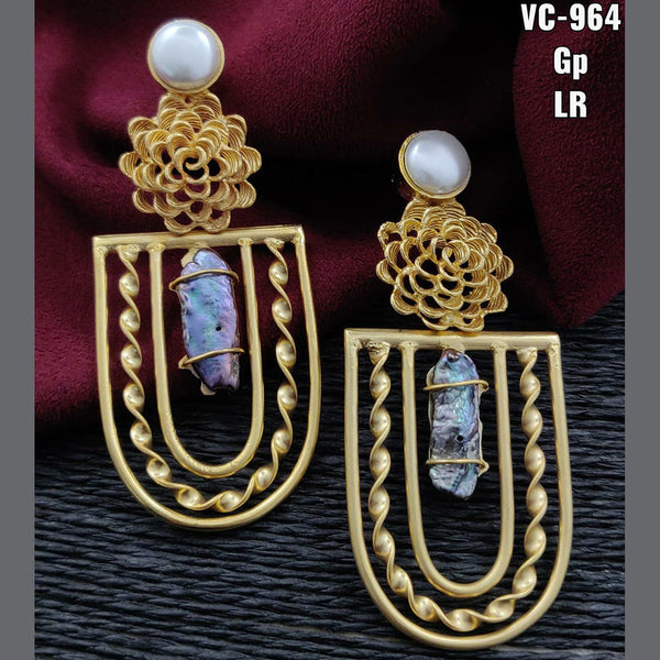 Vivah Creations Gold Plated Designer Dangler Earrings