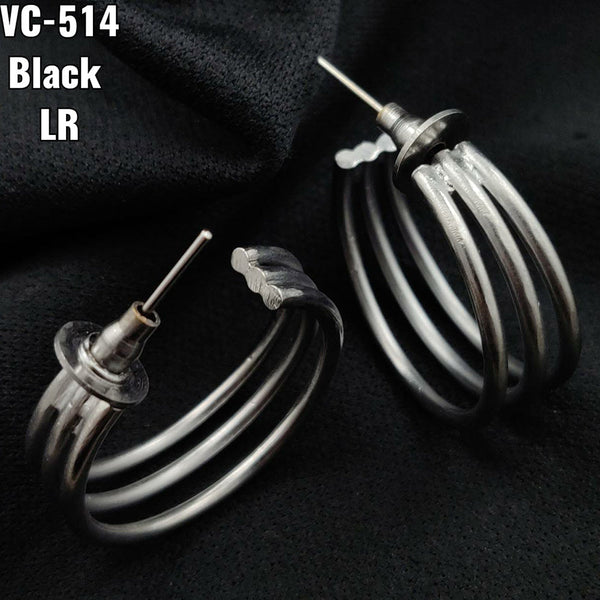 Vivah Creation Silver Plated Hoops Earrings