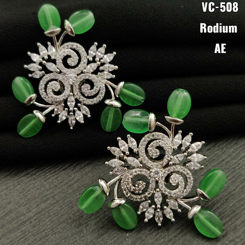 Vivah Creation Silver Plated AD Stone Stud Earrings