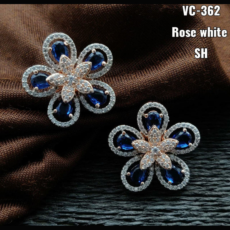 Vivah creation 2 tone Plated AD Stone Stud Earrings