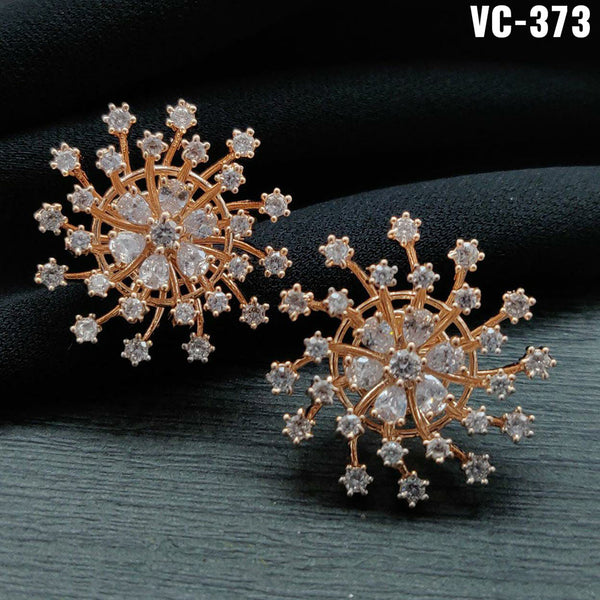 Vivah Creation Rose Gold plated AD Stone Stud Earrings