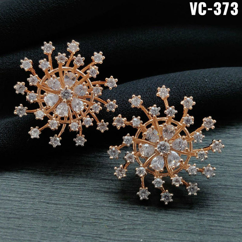 Large Gold Tone Snowflake Stud Earrings. - Approximately 1