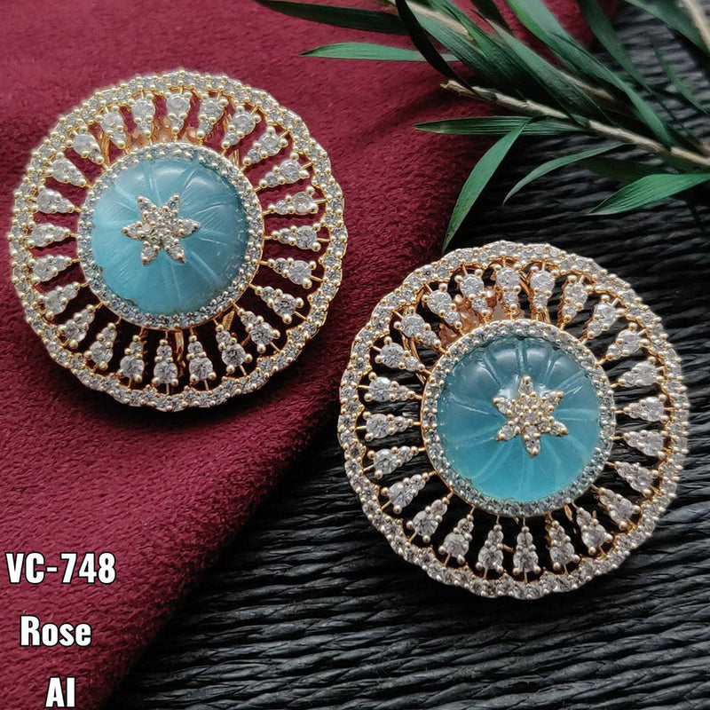 Navya Stone And Brass Ladies Artificial Skyblue Top Earrings at Rs 206/pair  in Kolkata