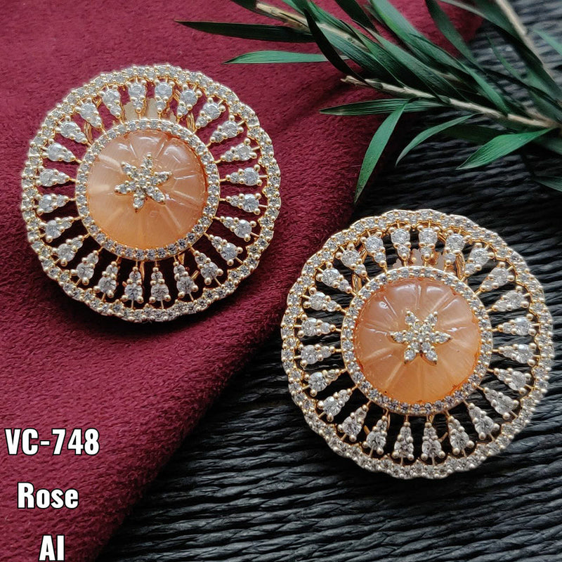 Vivah Creation Gold plated AD Stone Stud Earrings