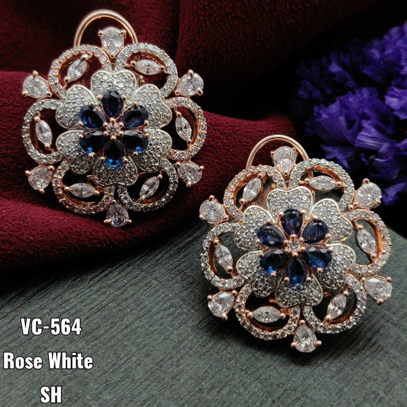 22K Gold Earrings For Women With Cz & Color Stones - 235-GER12936 in 3.100  Grams