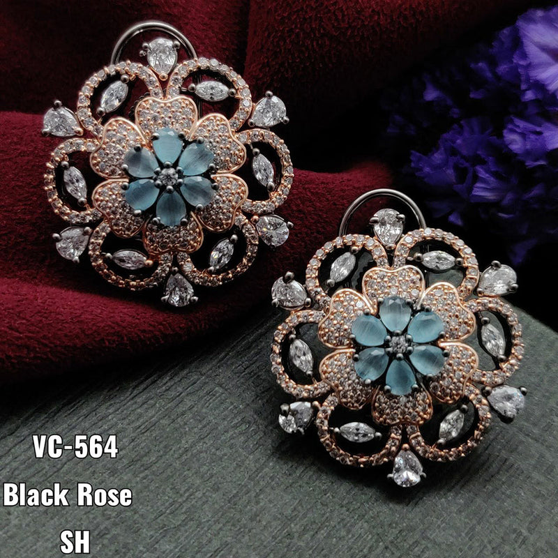 Vivah Creation Rose Gold plated AD Stone Stud Earrings