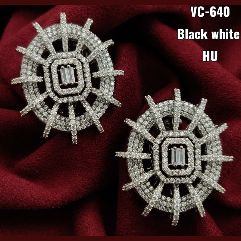 Vivah Creation Silver Plated AD Stone Stud Earrings