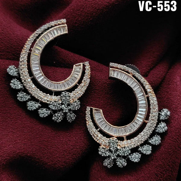 Vivah creation 2 tone Plated AD Stone Stud Earrings