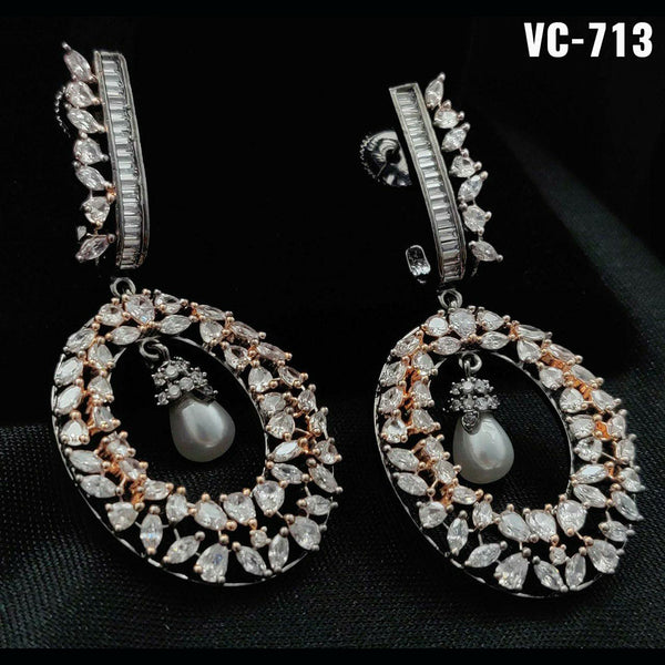Vivah creation 2 tone Plated AD Stone Dangler Earrings