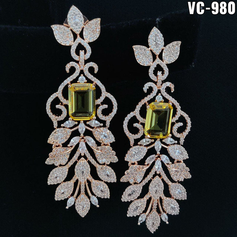 Vivah Creation Gold plated AD Stone Dangler Earrings