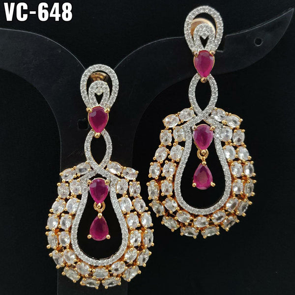 Vivah Creation Gold plated AD Stone Dangler Earrings