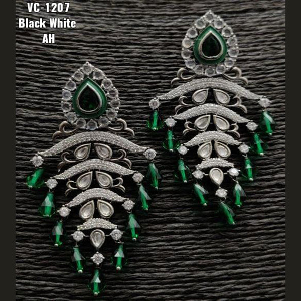 Vivah Creation Silver Plated AD Stone Dangler Earrings