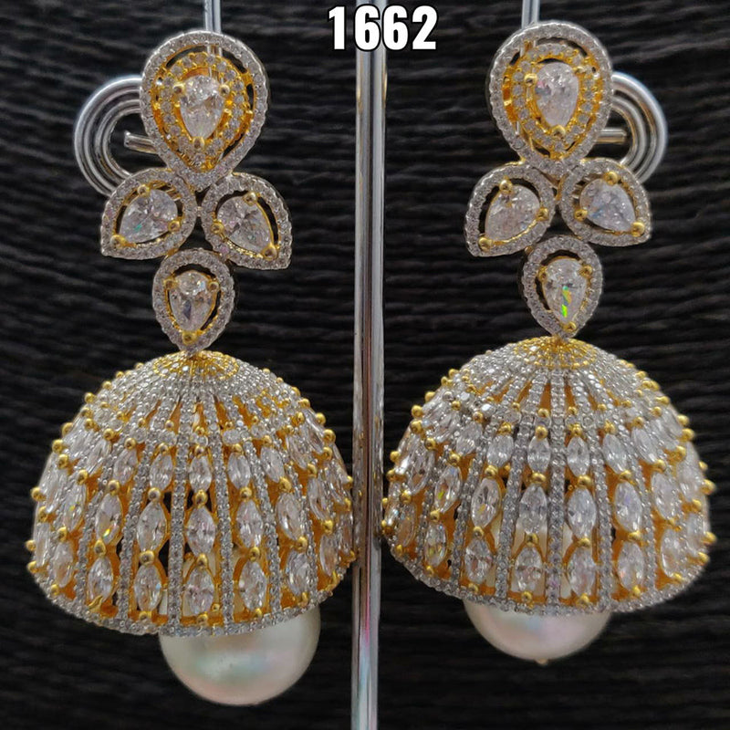 Vivah Creation  Gold Plated AD Stone Dangler Earrings