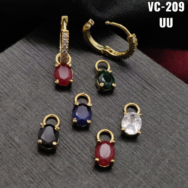 Vivah Creation Ad Stone Assorted Color Stud Earrings
