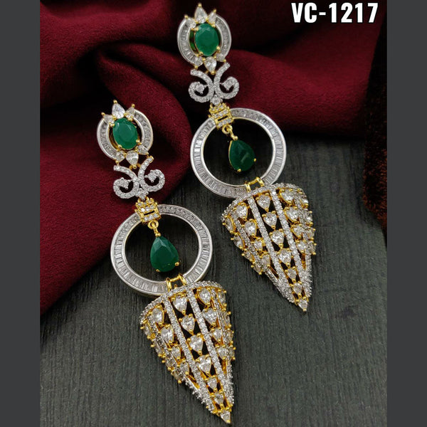 Vivah Creation  Gold Plated AD Stone Dangler Earrings