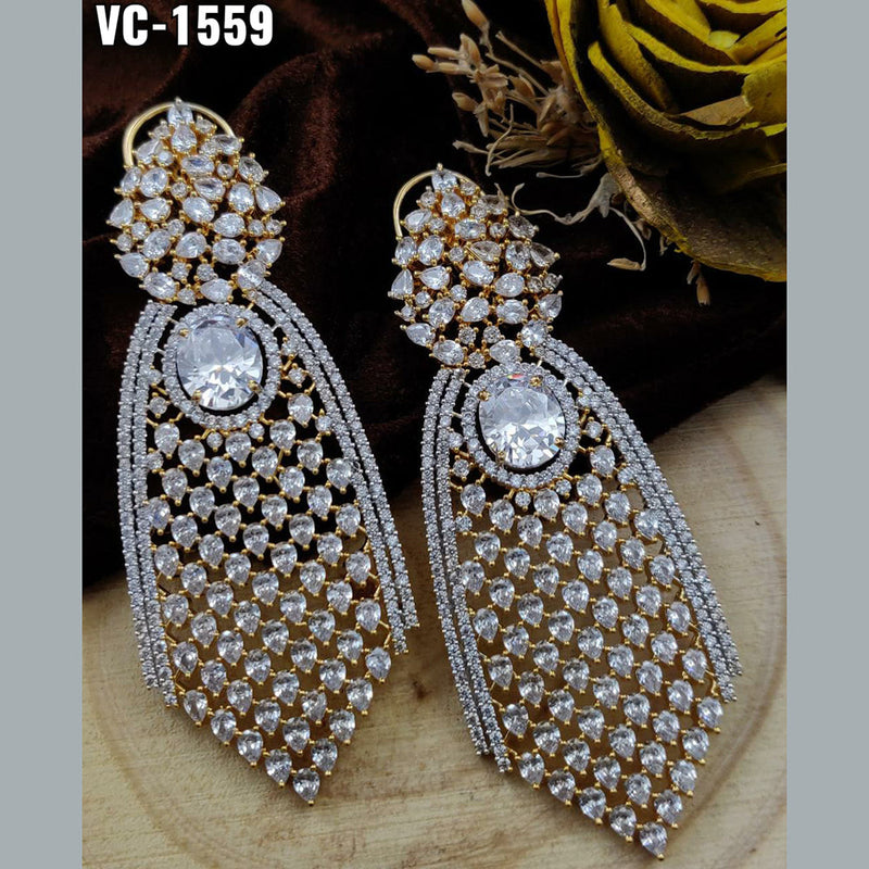 Vivah Creation  Gold Plated AD Stone Dangler Earrings