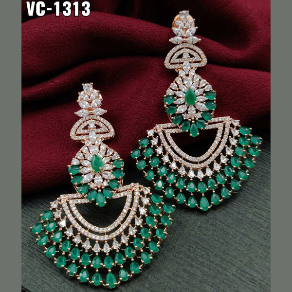 Festival And Party Wear Design By White Green Jadau Earrings freeshipping -  Vijay & Sons