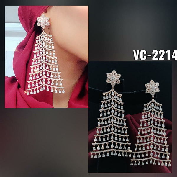 Vivah Creation Silver Plated AD Stone Dangler Earrings