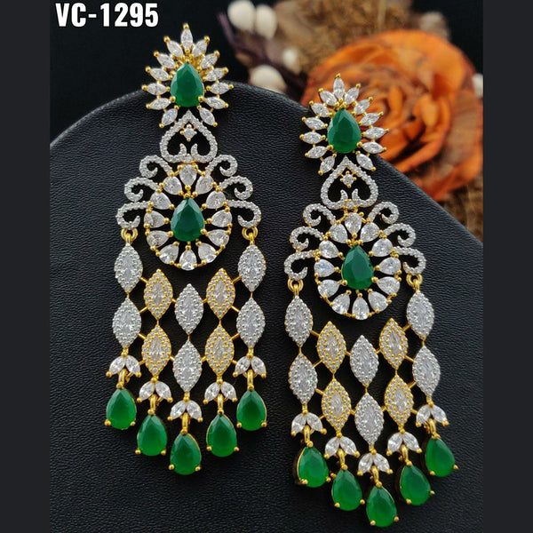 Vivah Creation 2 tone Plated AD Stone Dangler Earrings