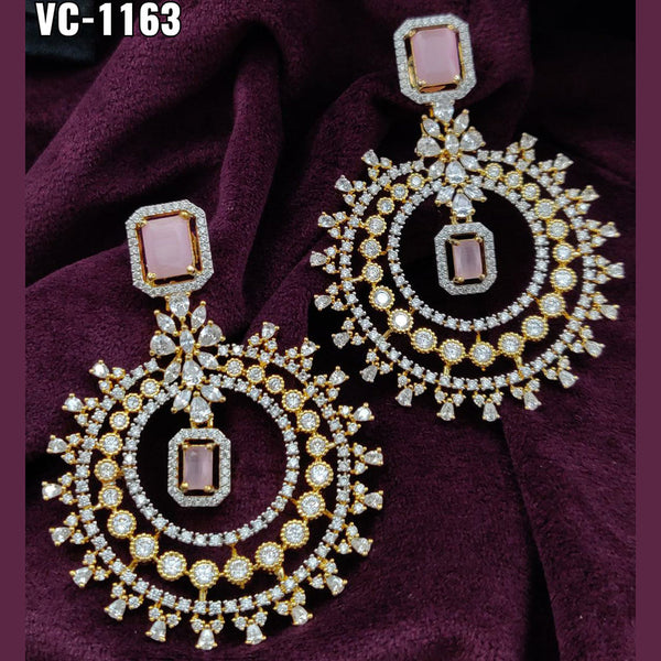 Vivah Creation  Gold Plated AD Stone Dangler Earrings