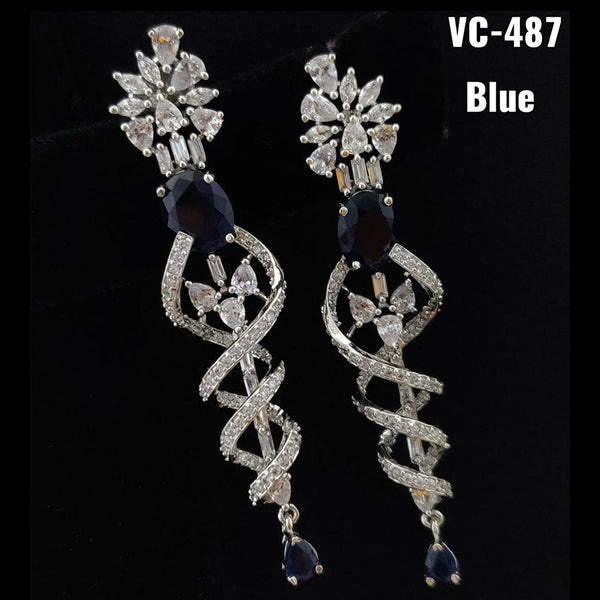 Vivah Creation Silver Plated AD Stone Dangler Earrings