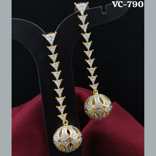 Vivah Creation  Gold Plated AD Stone Dangler Earrings