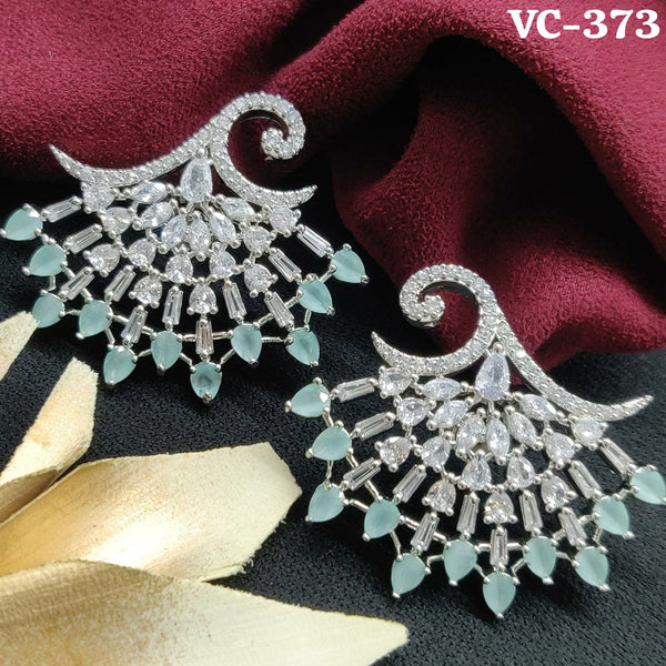 Vivah Creation Silver Plated AD Stone Dangler Earrings