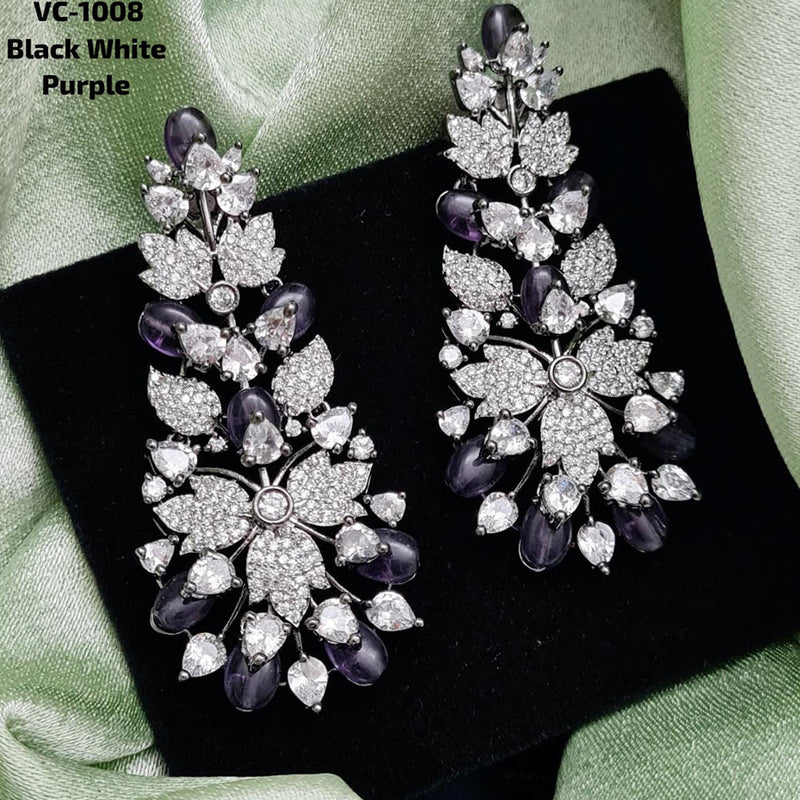 Vivah Creation Oxidised Plated AD Stone Dangler Earrings