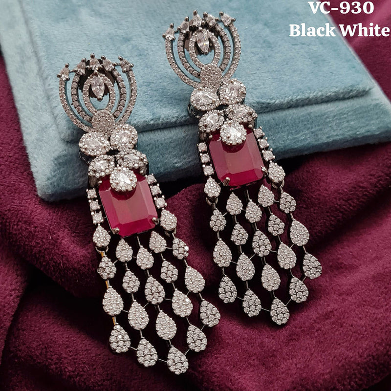 Vivah Creation Oxidised Plated AD Stone Dangler Earrings