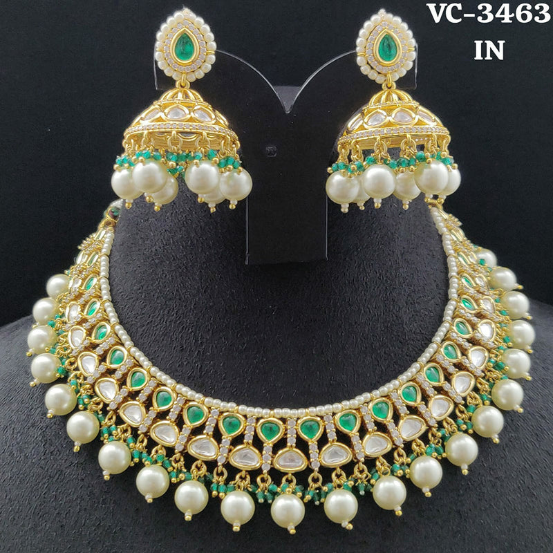 Vivah Creations Gold Plated Kundan Stone Necklace Set