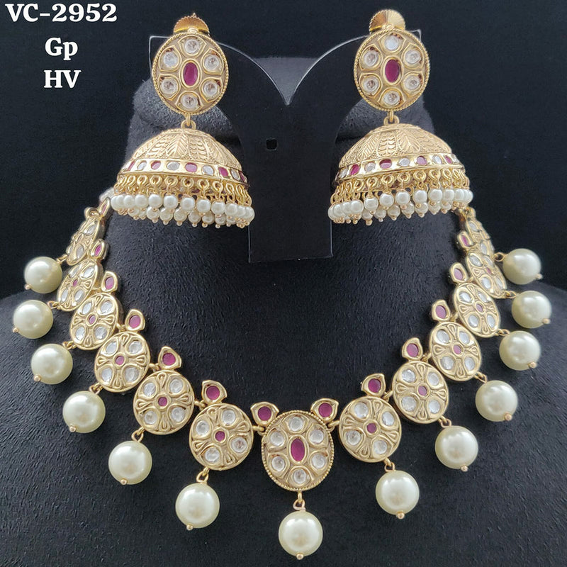 Vivah Creations Gold Plated  Kundan Choker Necklace Set