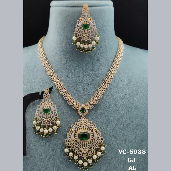 Vivah Creations Gold  Plated AD Necklace Set
