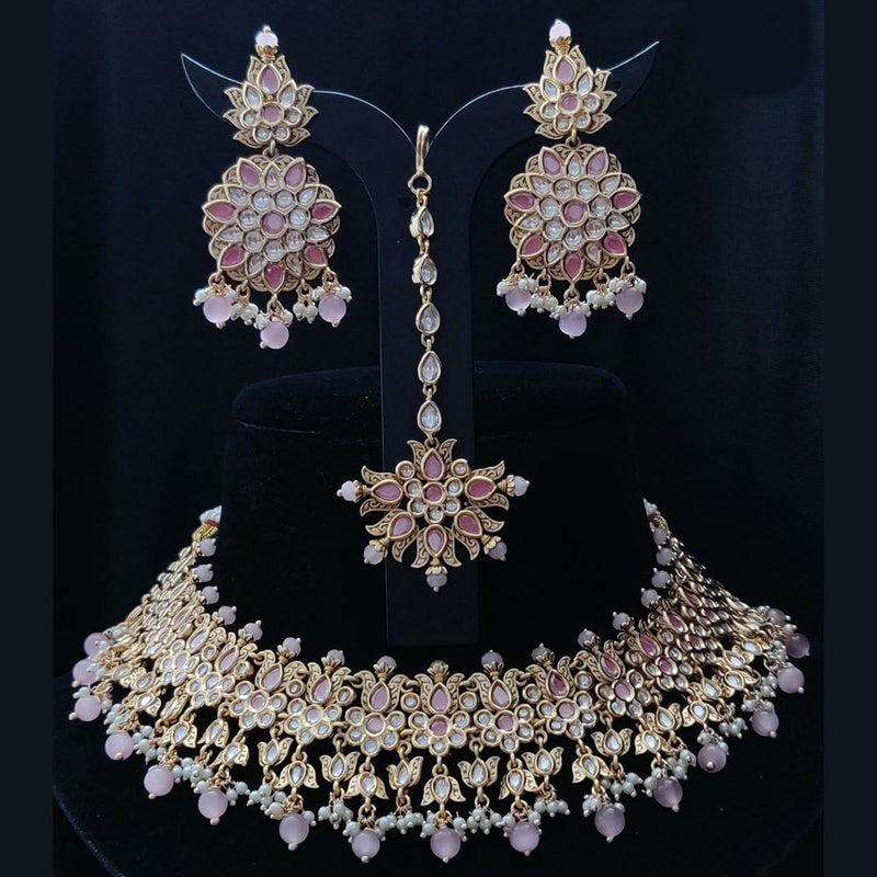 Vivah Creations Gold Plated Kundan Choker Necklace Set